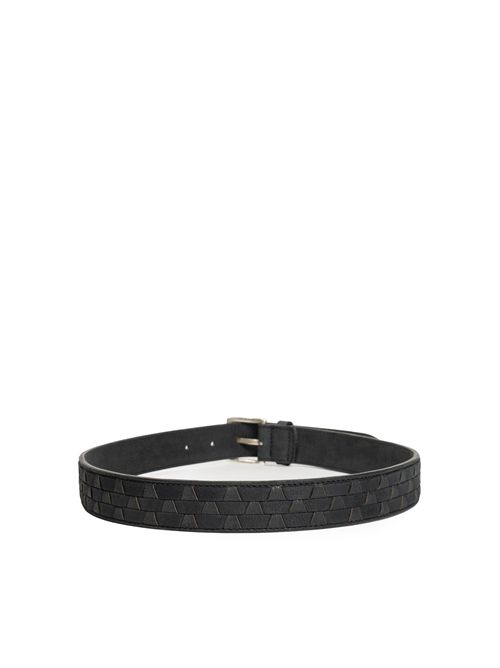 Cintura Chevrette Woven in pelle 3,5 cm Nero ORCIANI | U08326 CHWNER